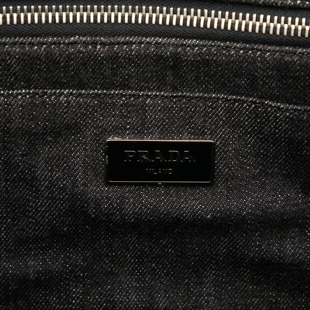Pre-Loved Prada Denim Canapa Bijoux Satchel - Picture 5 of 7